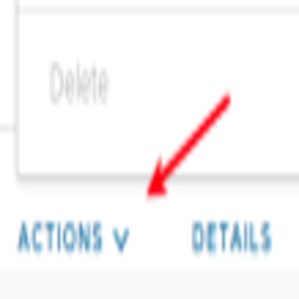 actions menu link highlighted