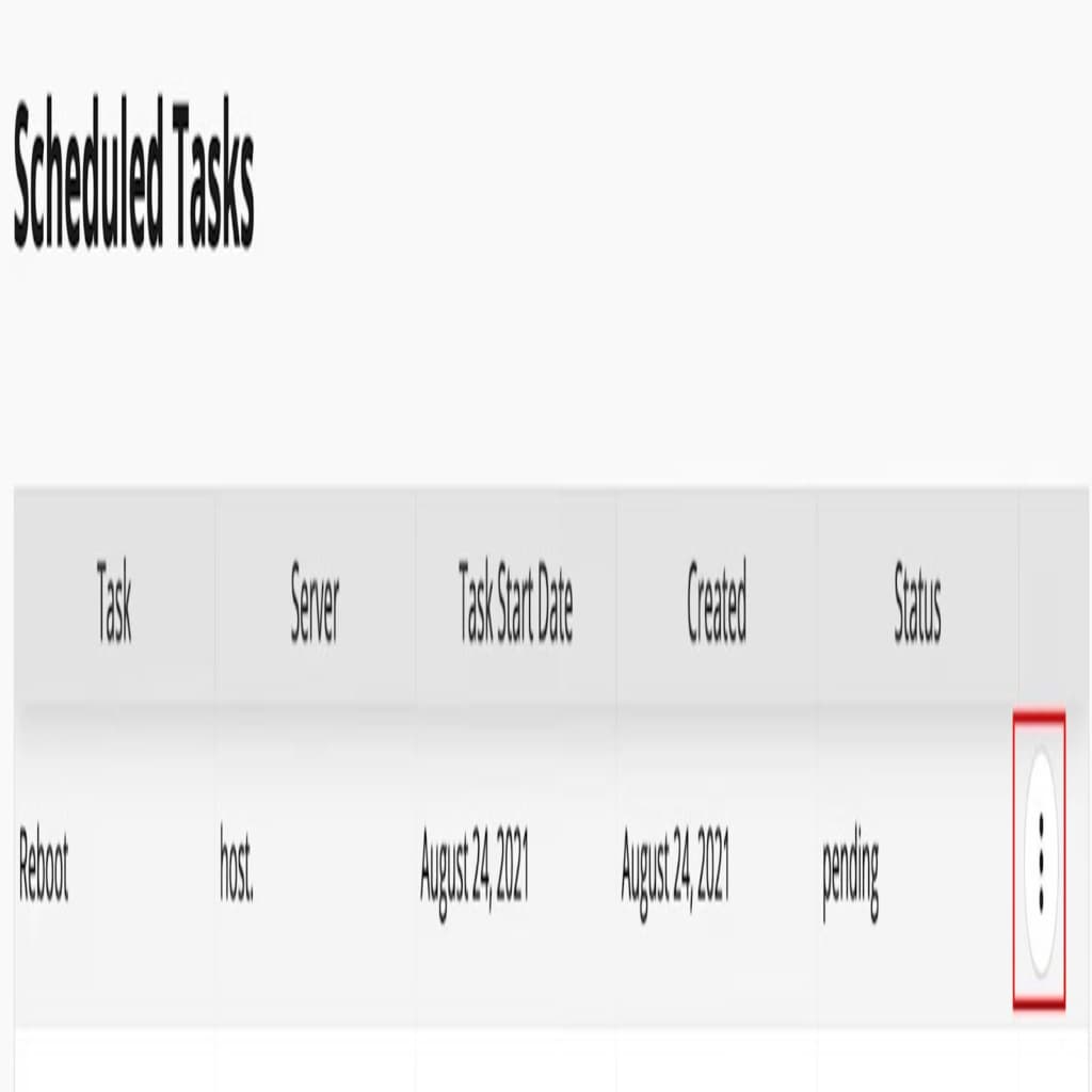 Viewing the status of the server’s scheduled tasks.