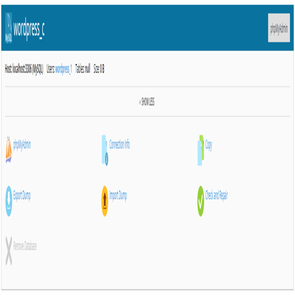 database screen