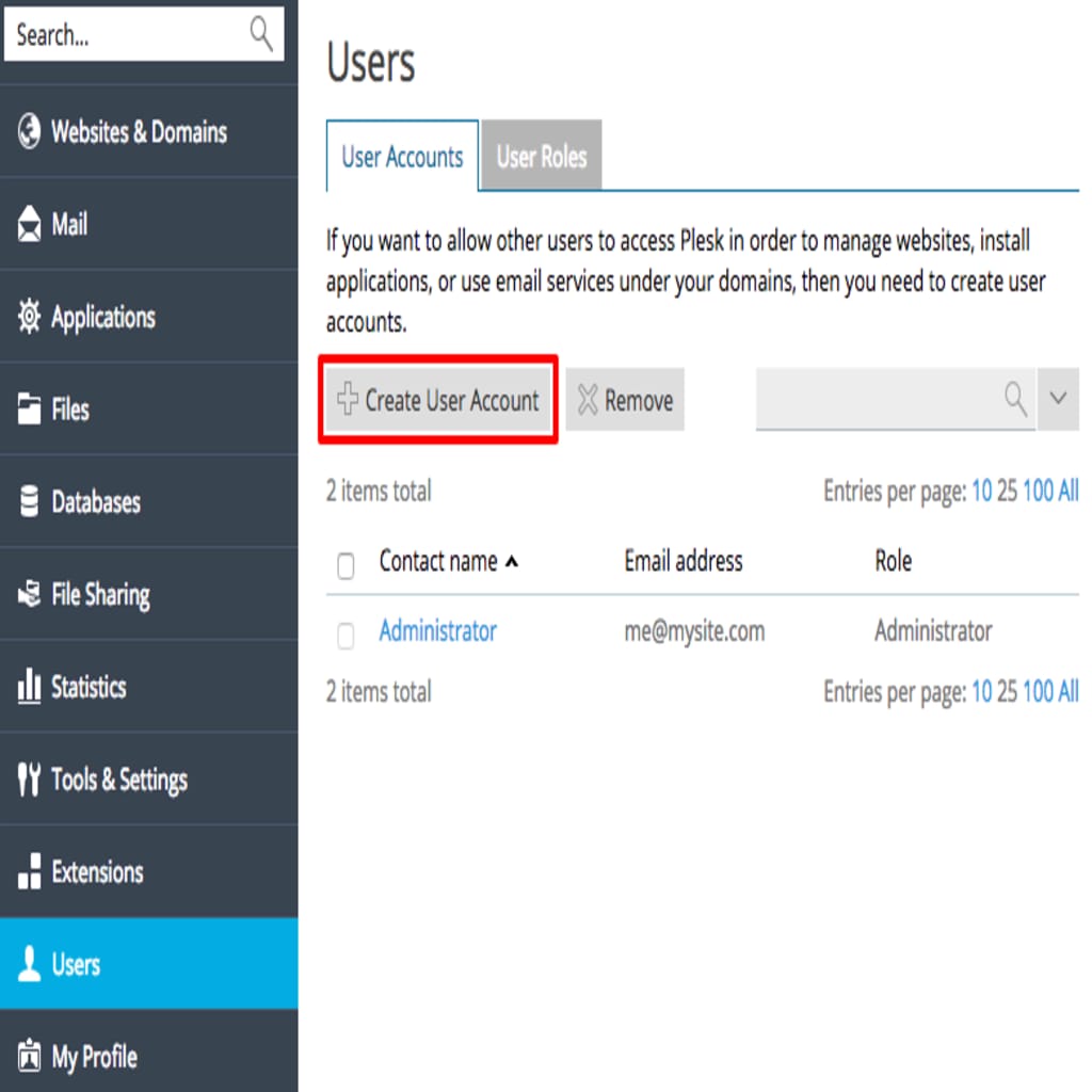 create a user account