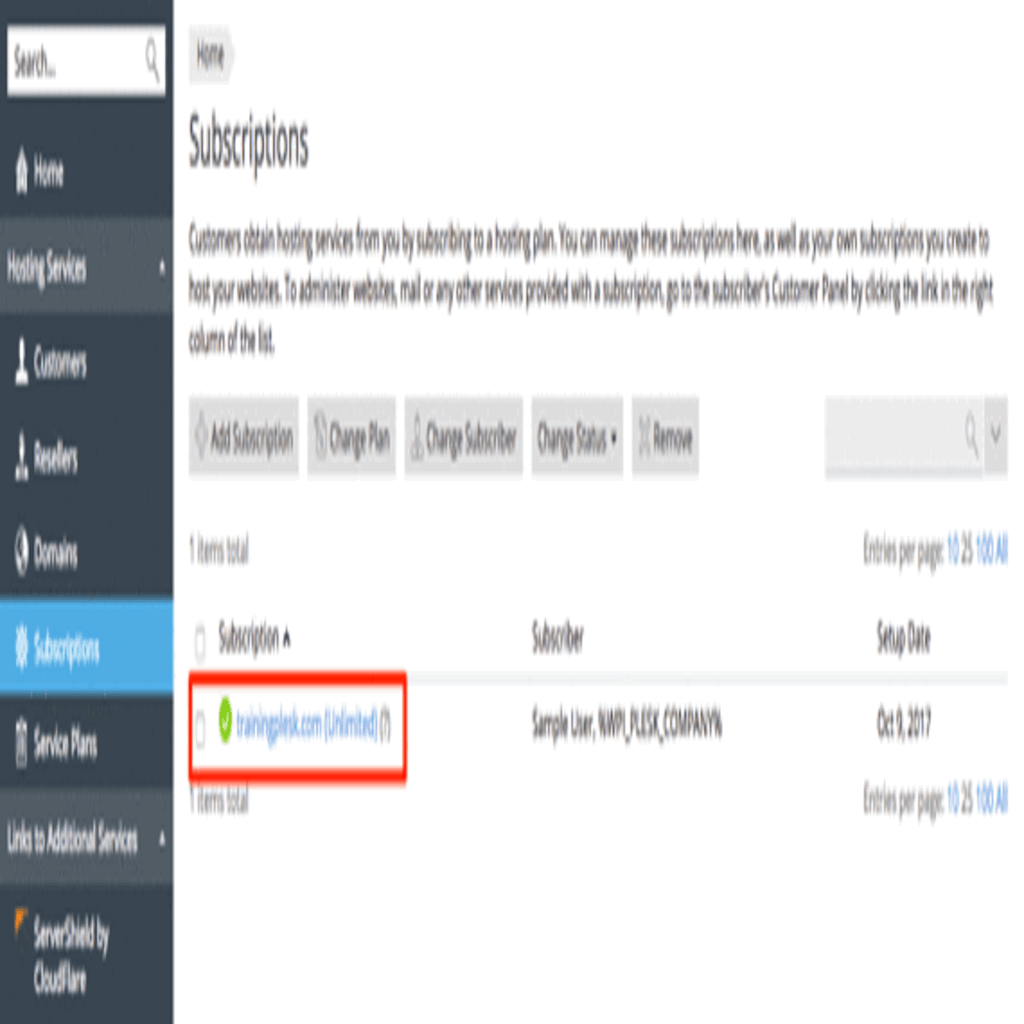 gif showing domain highlighted and user tab home