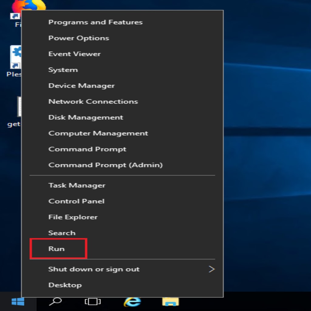 opening the execute menu