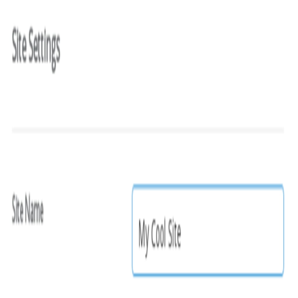 site name and description