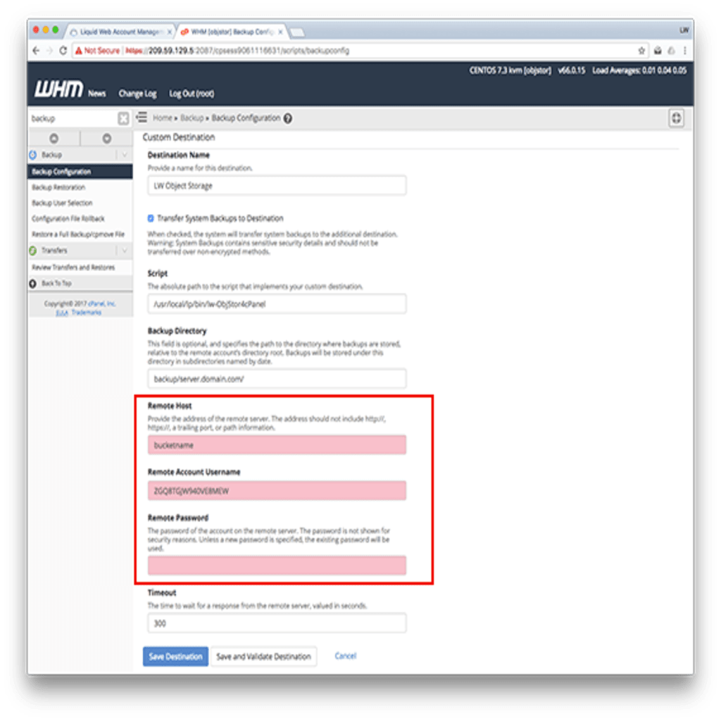 configuration settings