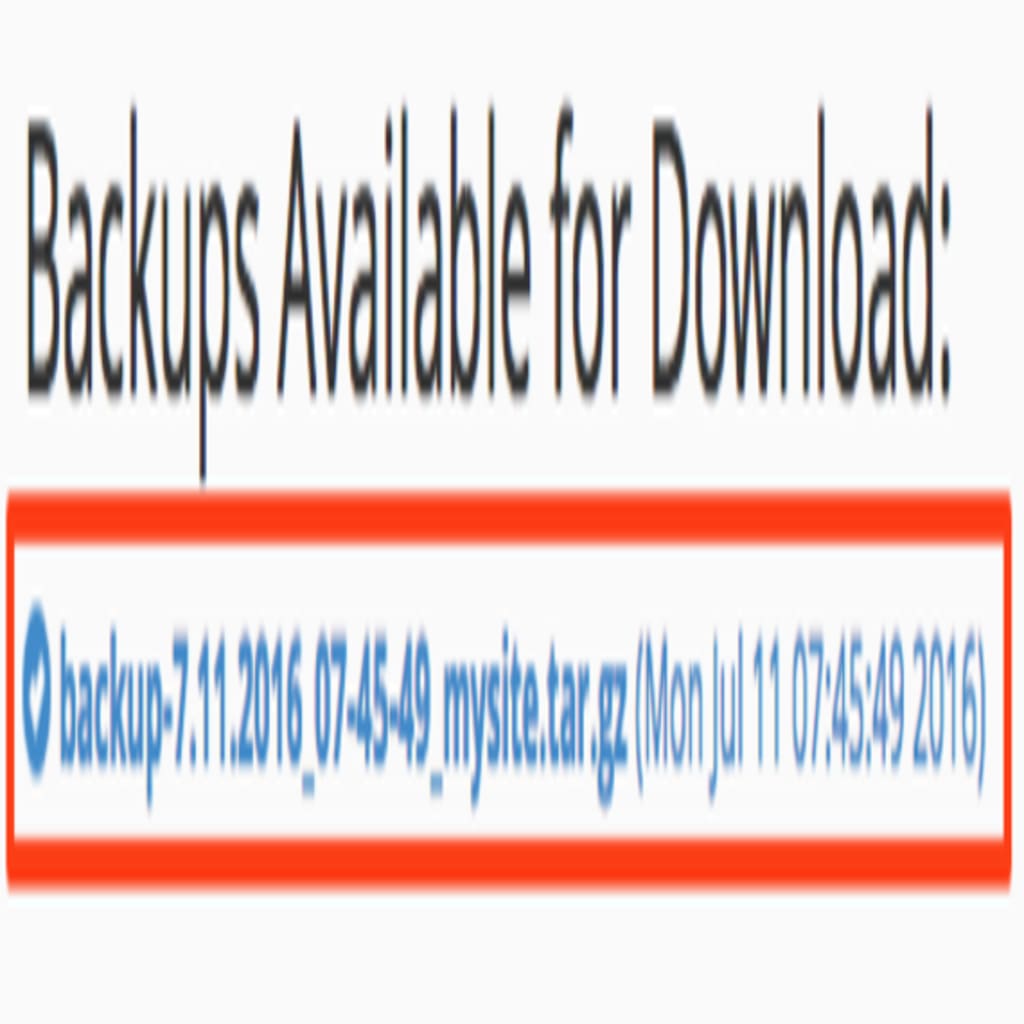backups available for download link