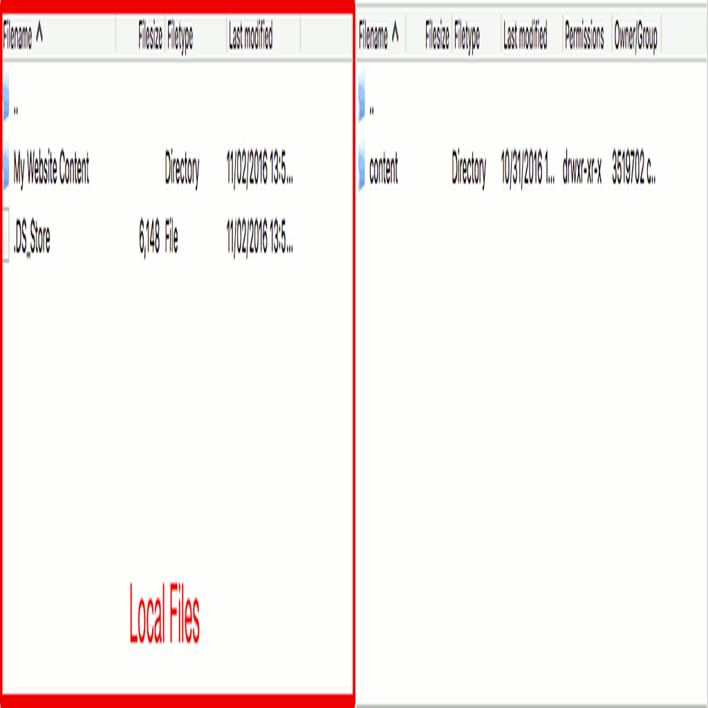 directories on local computer and cloud sites files highlighted