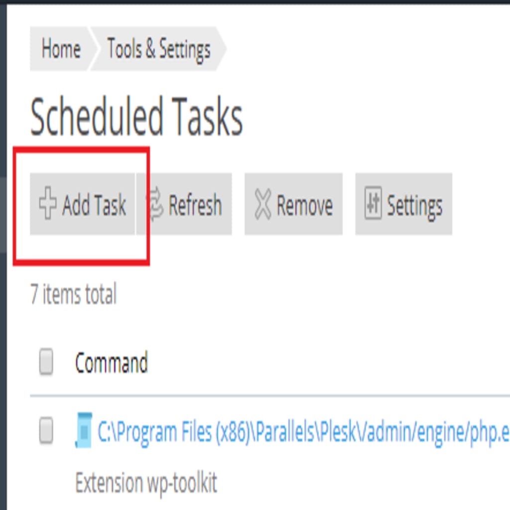 add task button highlighted