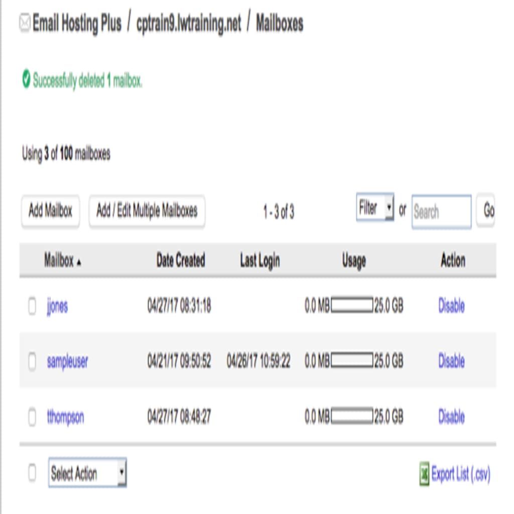 mailbox deleted message