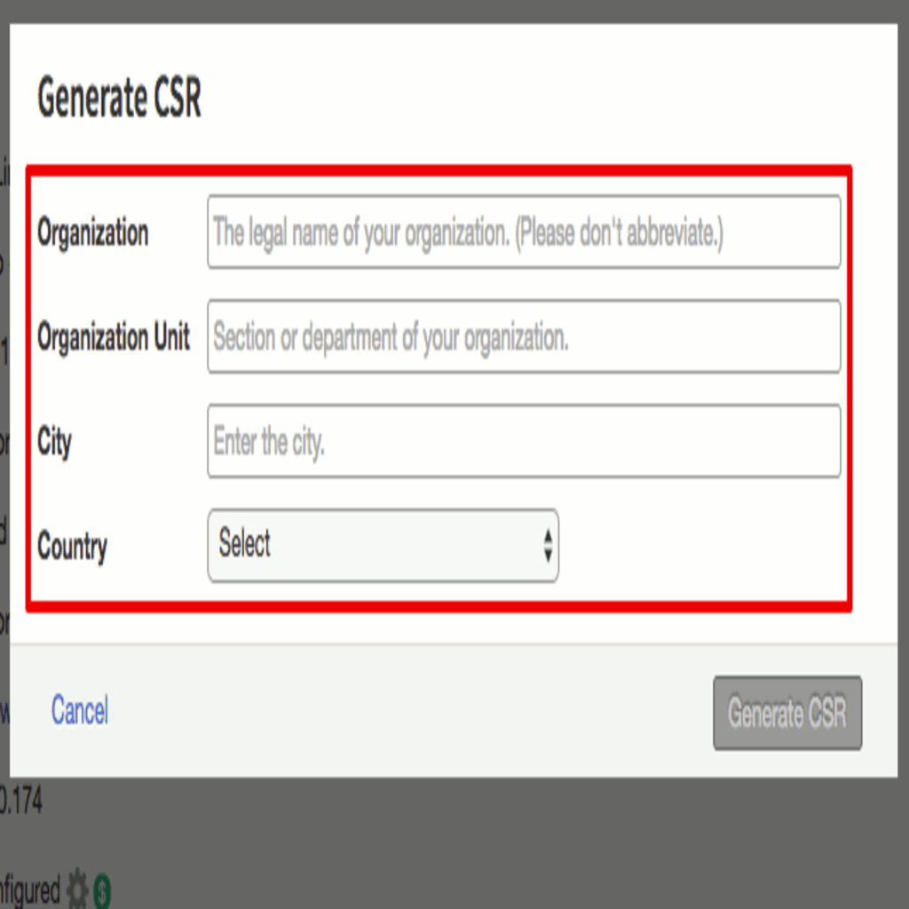 enter your CSR information