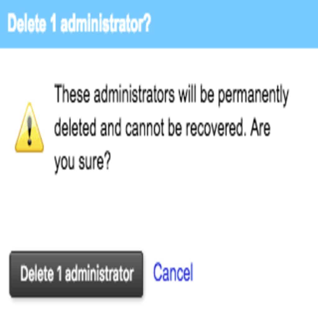 confirmation pop-up