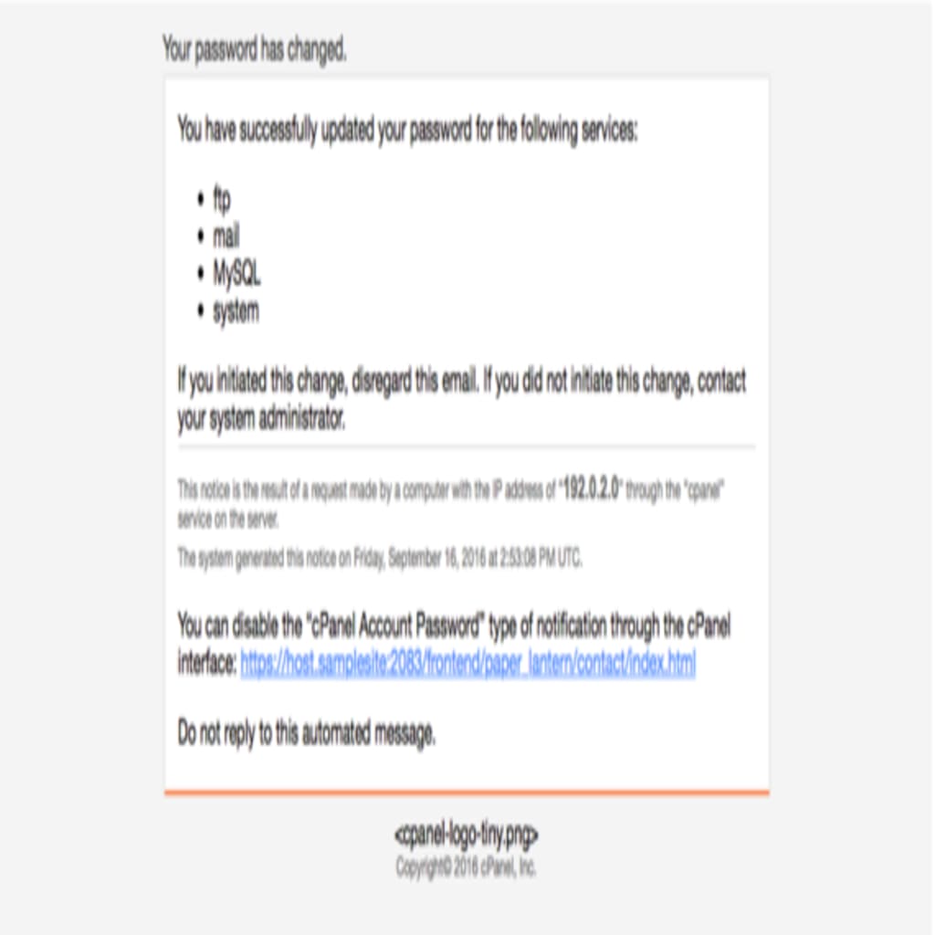 password change email