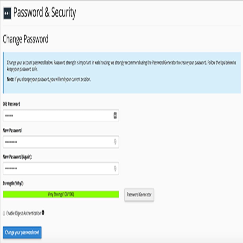 password home page