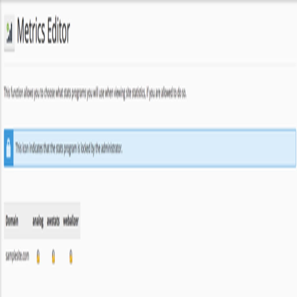 metrics editor