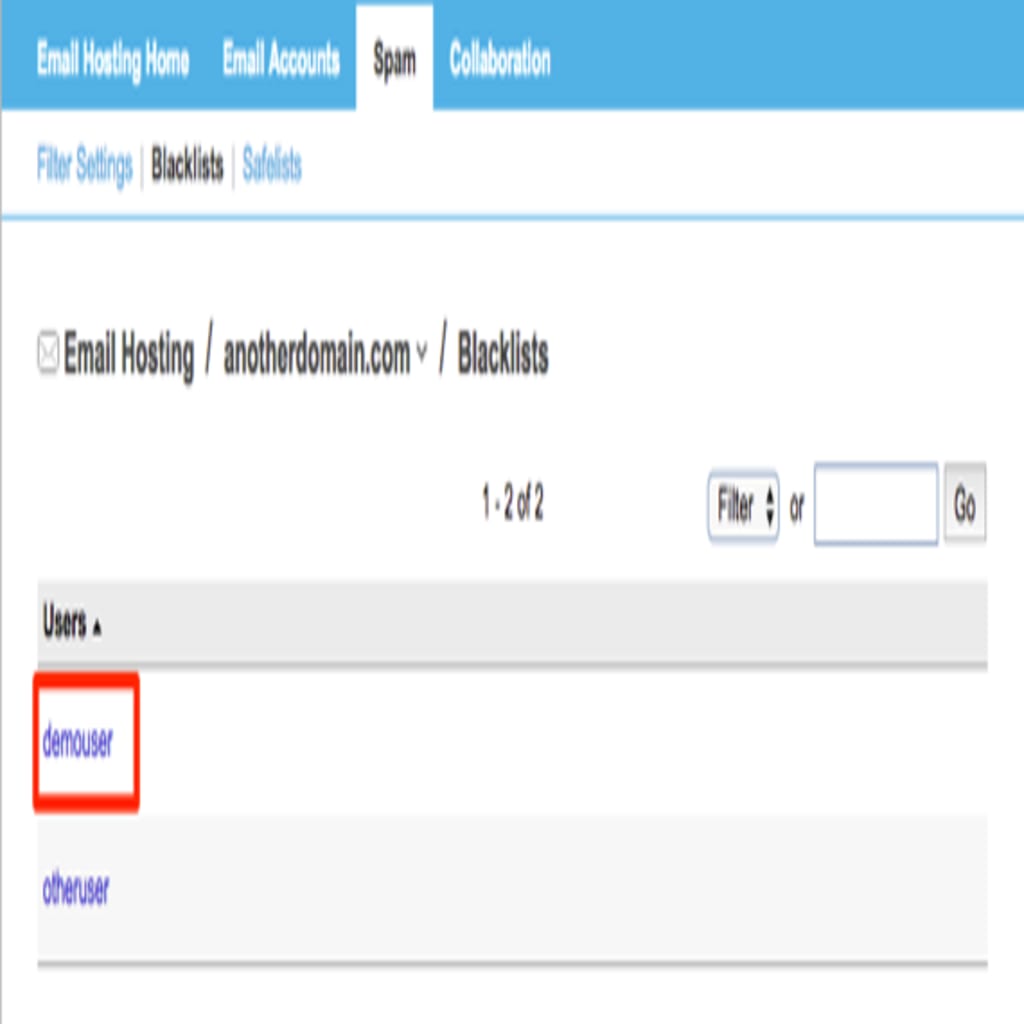 user highlighted