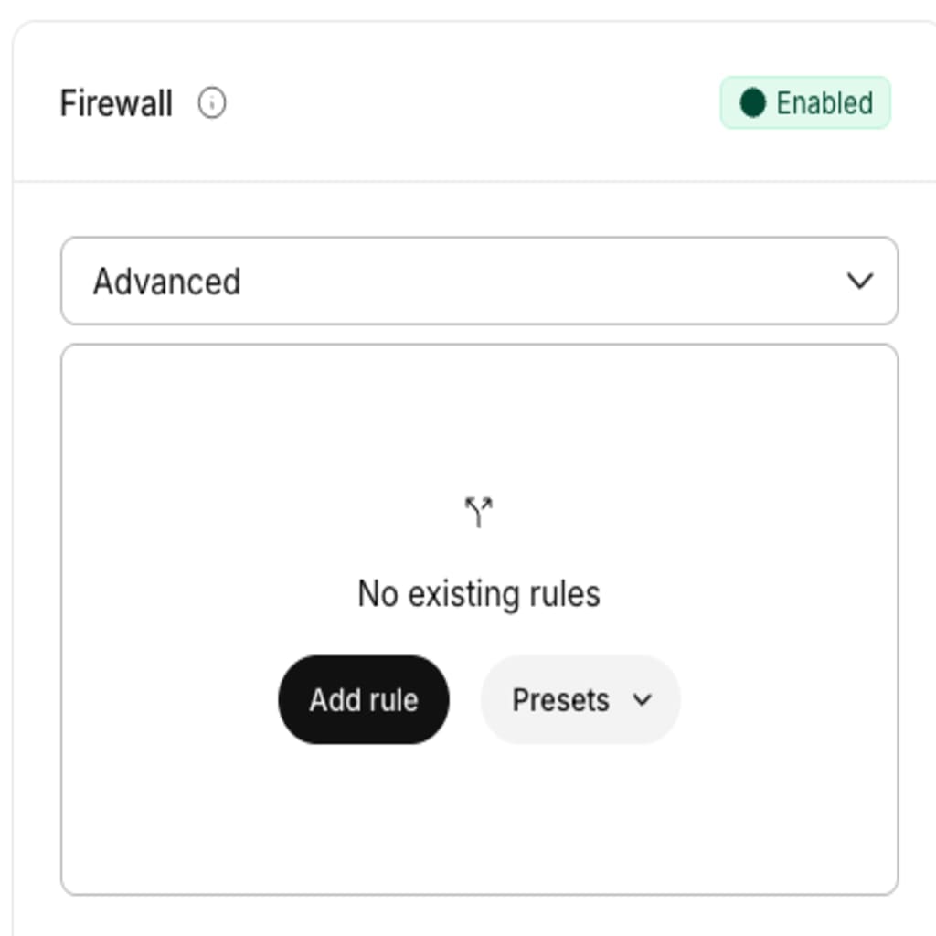 advanced firewall in portal.liquidweb.com