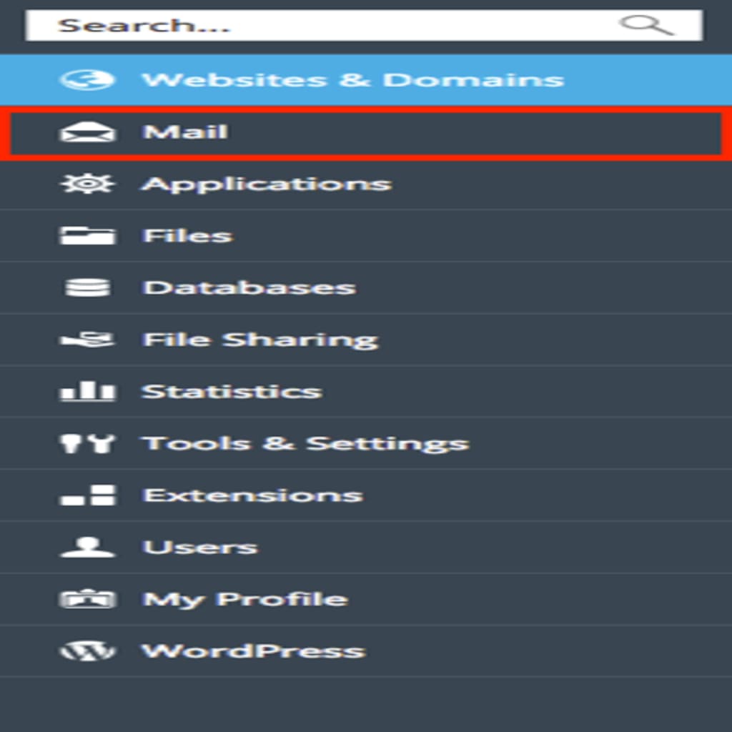 menu under power user view mail highlighted