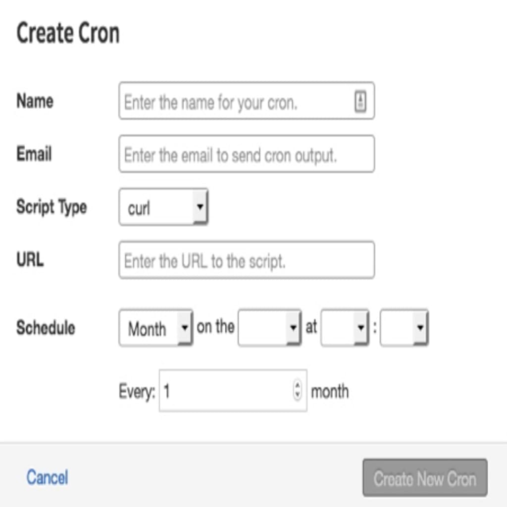 cron create pop up