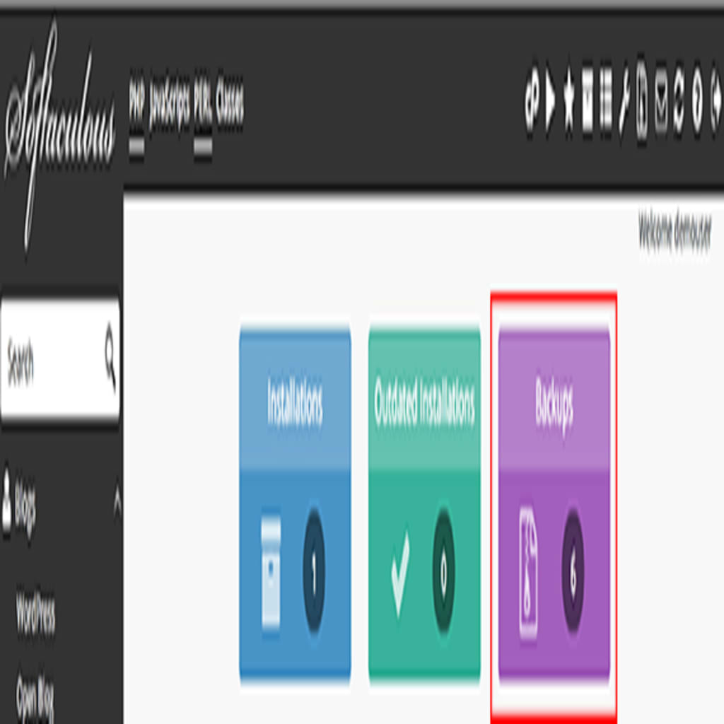 Backup icon on home page
