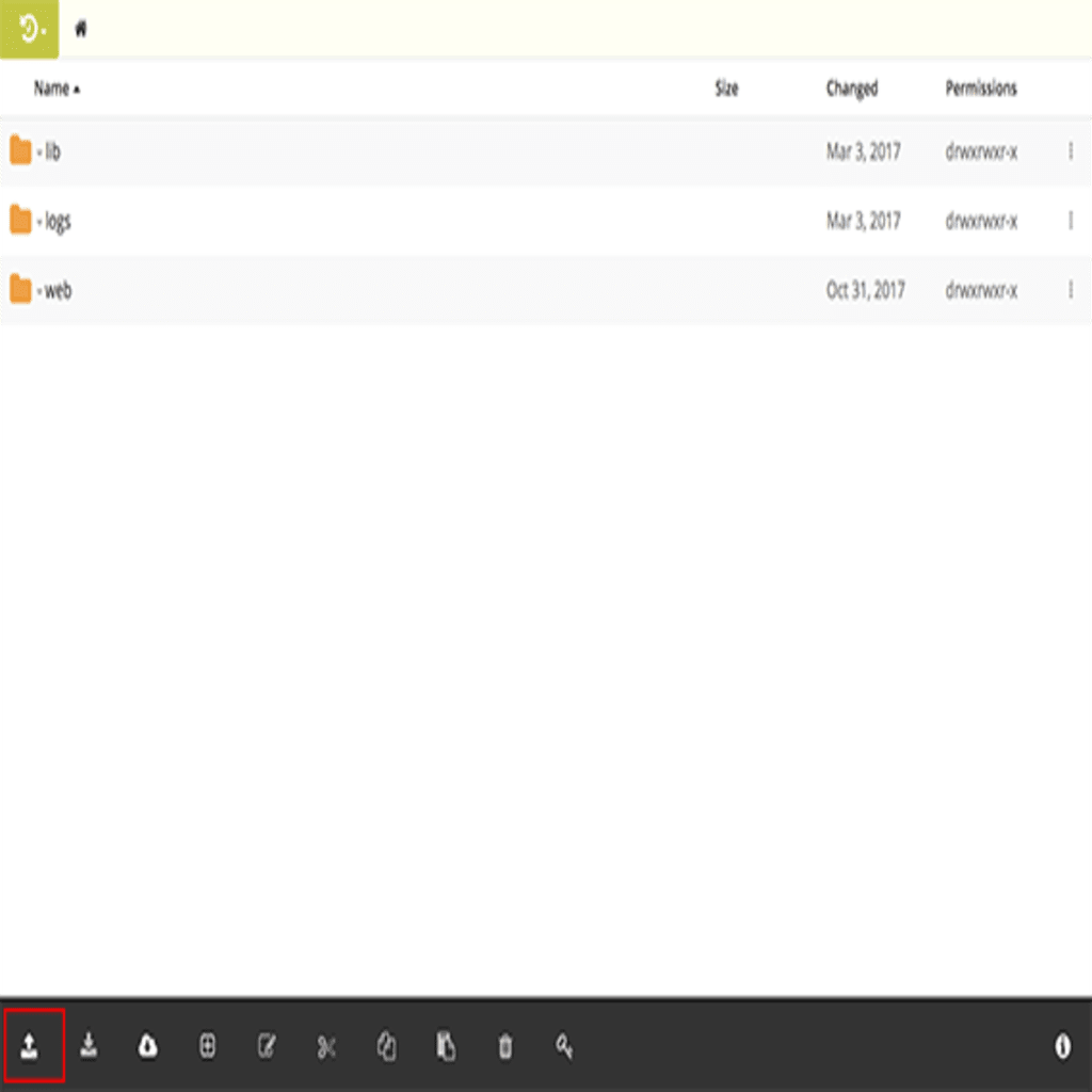 upload icon highlighted