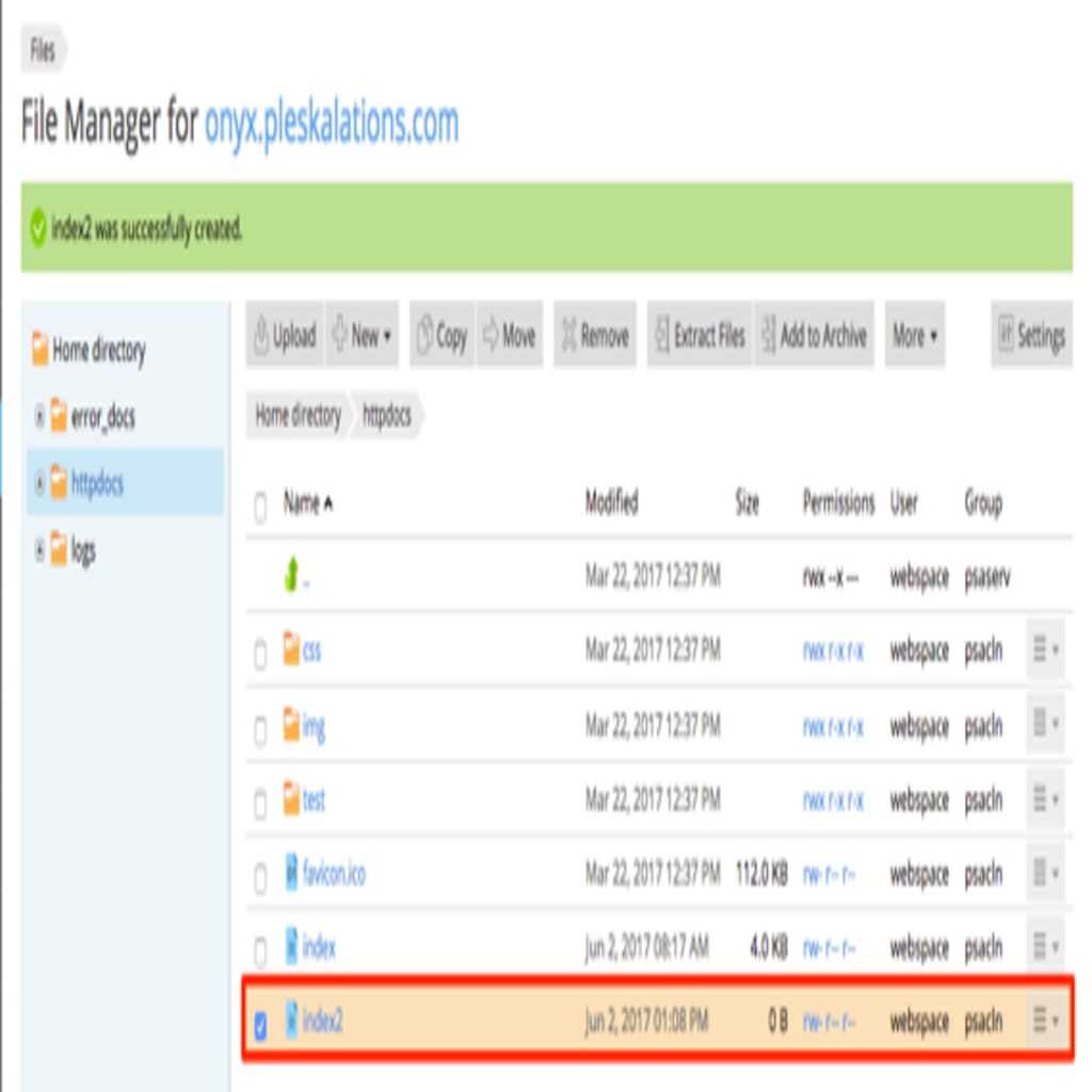 file to delete highlighted