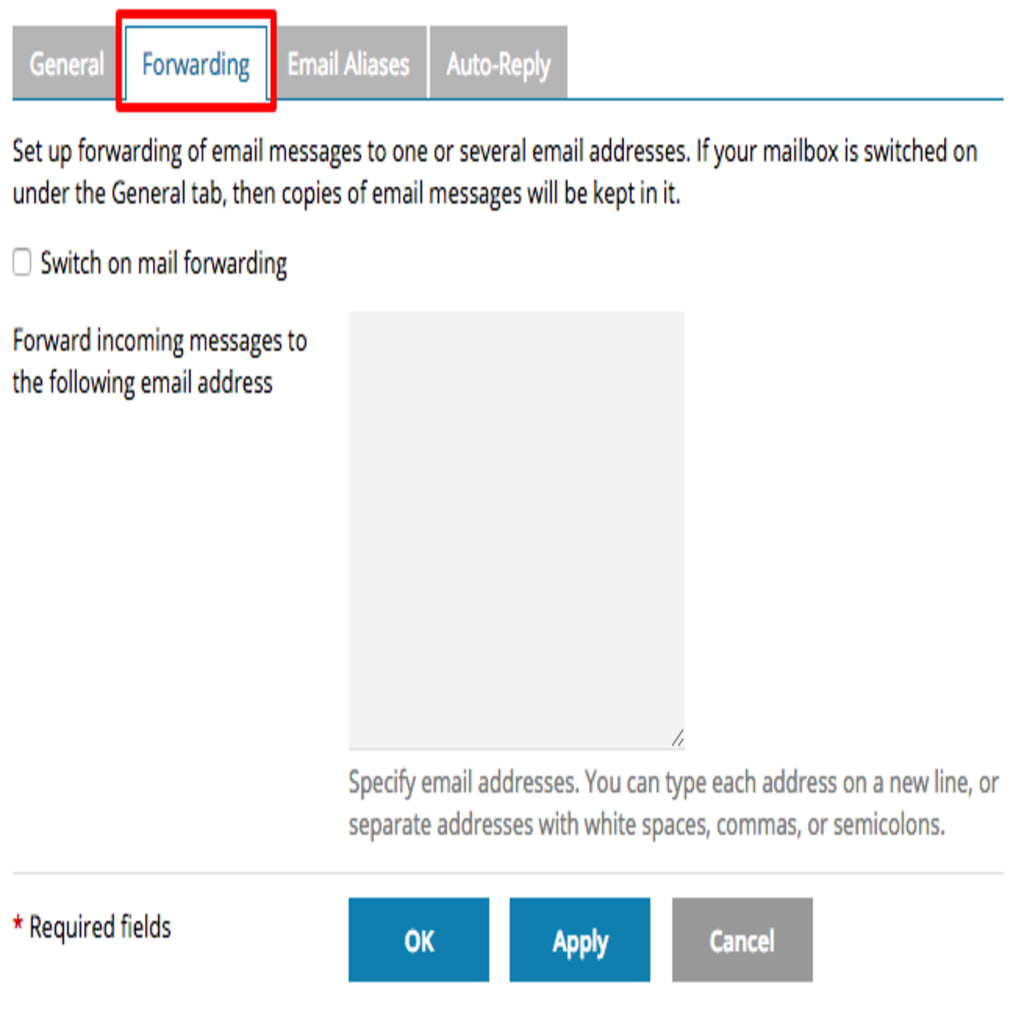 forwarding tab