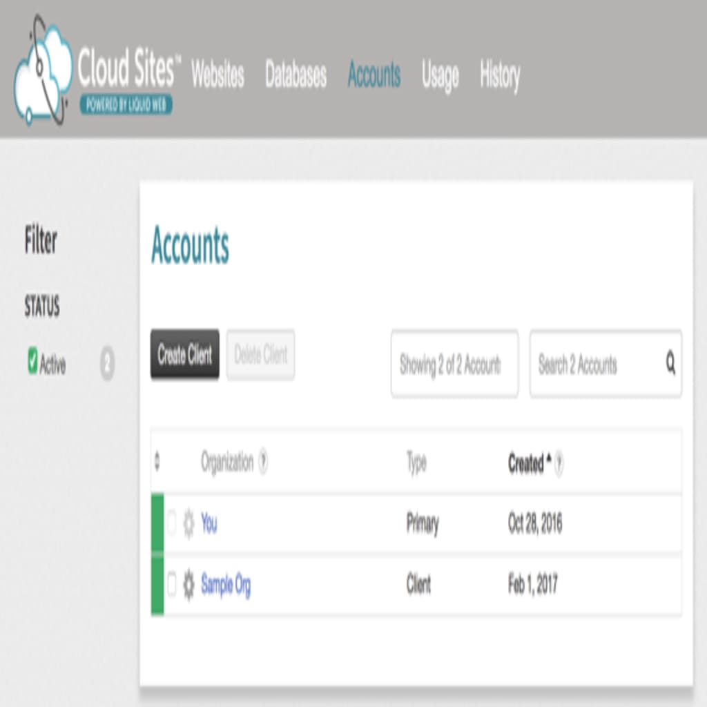 accounts home page