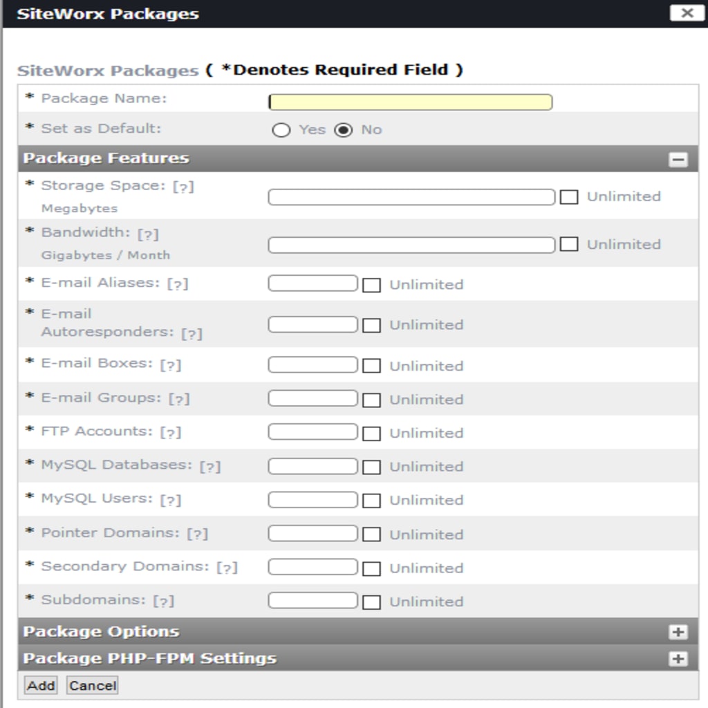 new package details screen