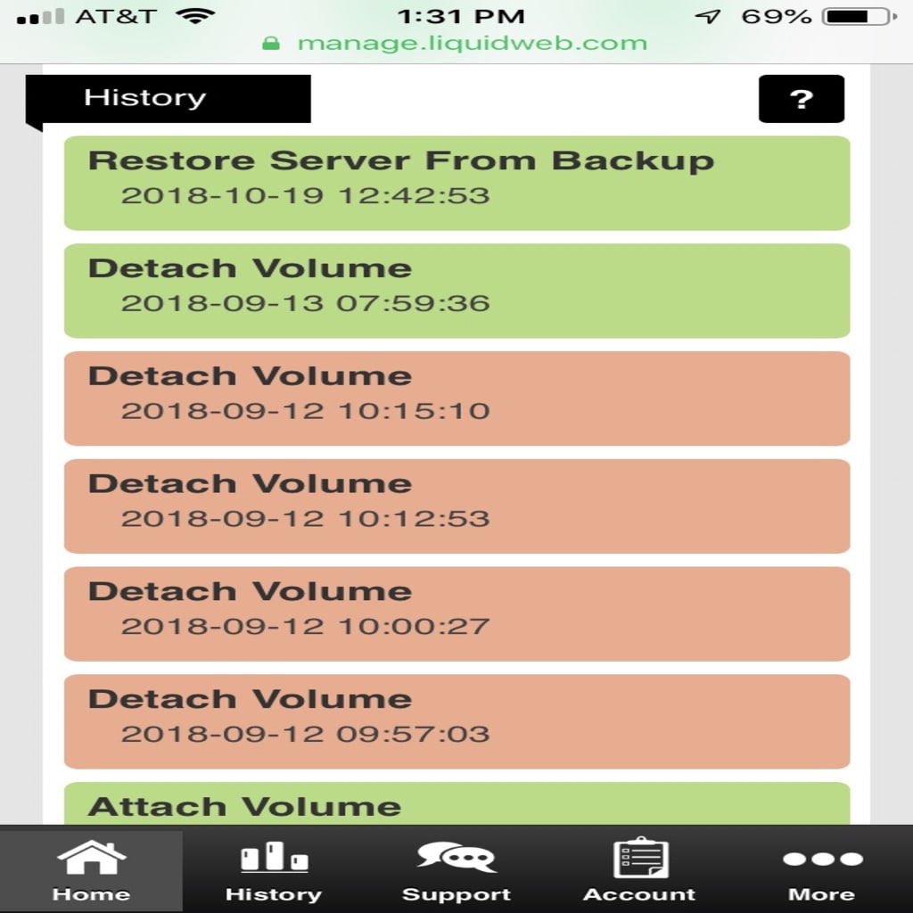history tab on phone