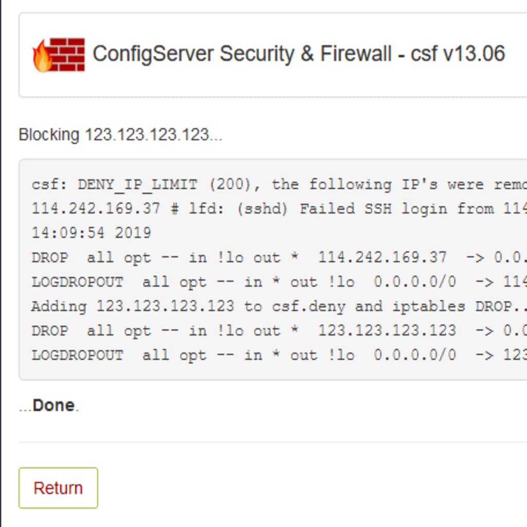 block ip confirmation screenshot