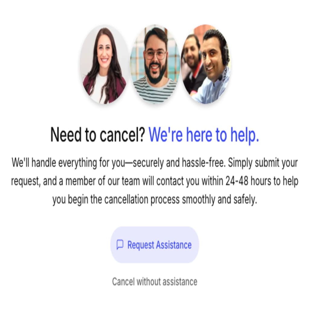 request assistance with cancelling your server dialog box