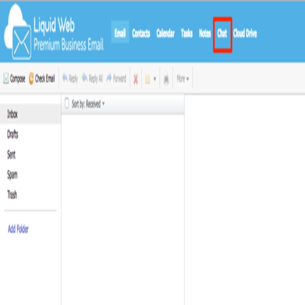 chat button highlighted in menu