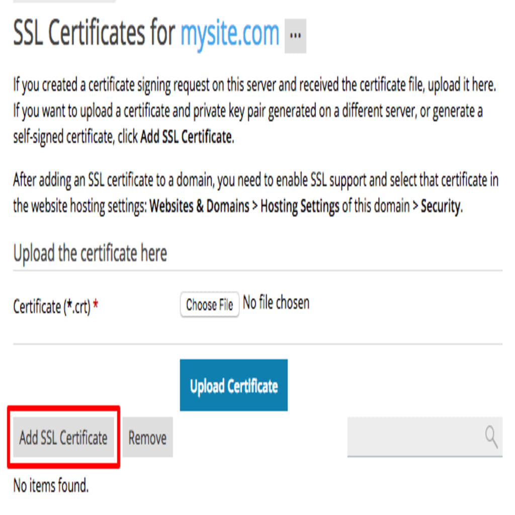 adding a new certificate