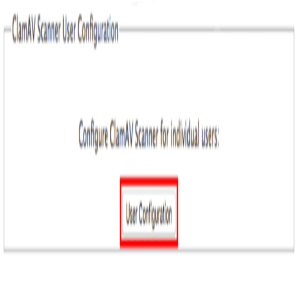 user configuration highlighted