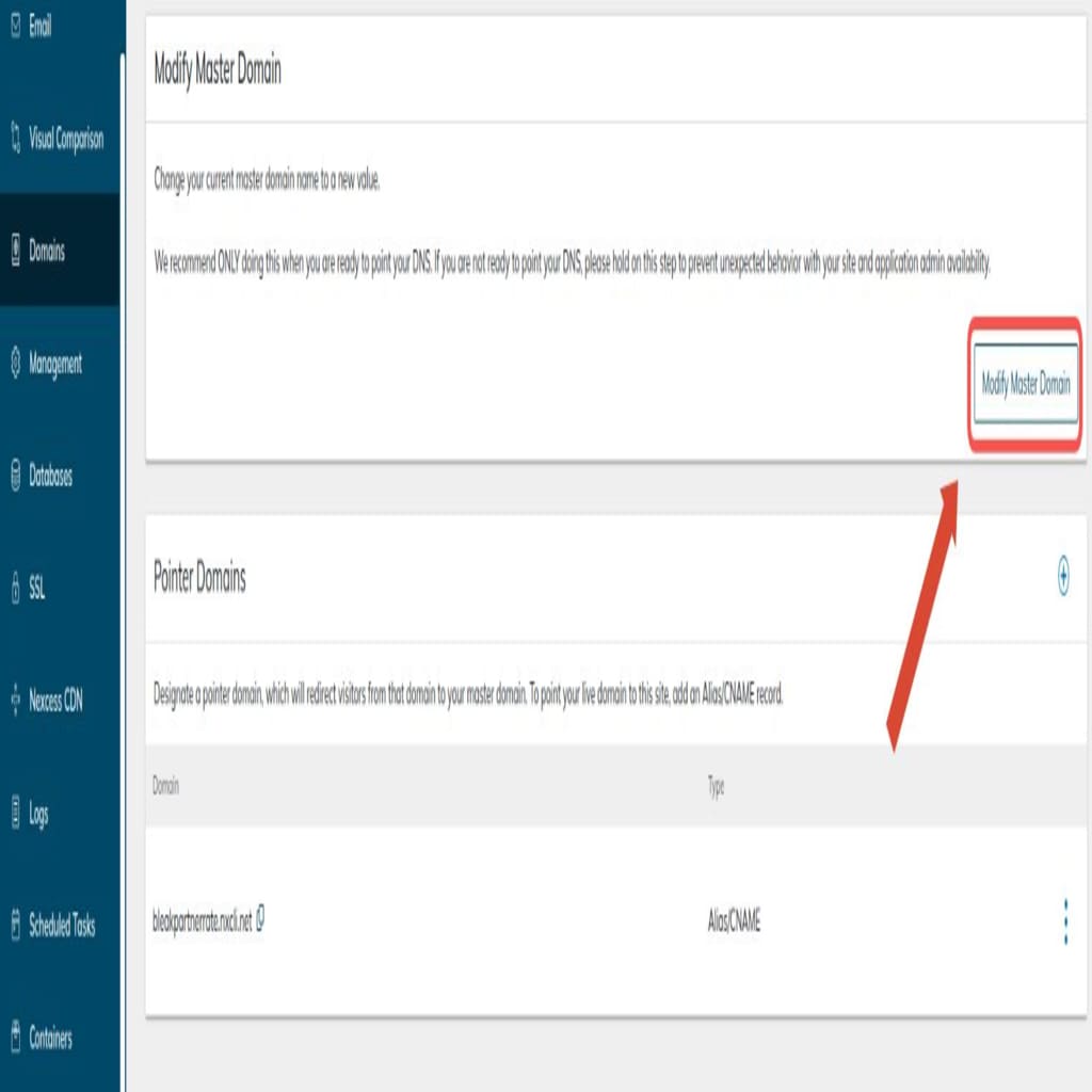 Once you confirm the update, Nexcess will automatically replace the temporary domain name used with the domain name you provided in all WordPress database tables and configuration files so you will not need to do it manually.