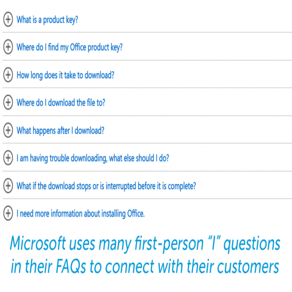Use I statements and questions when drafting your FAQ questions