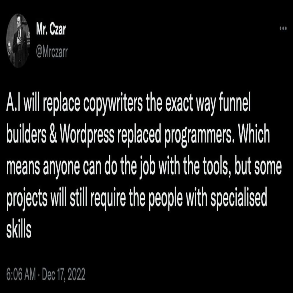 Mr. Czar tweet