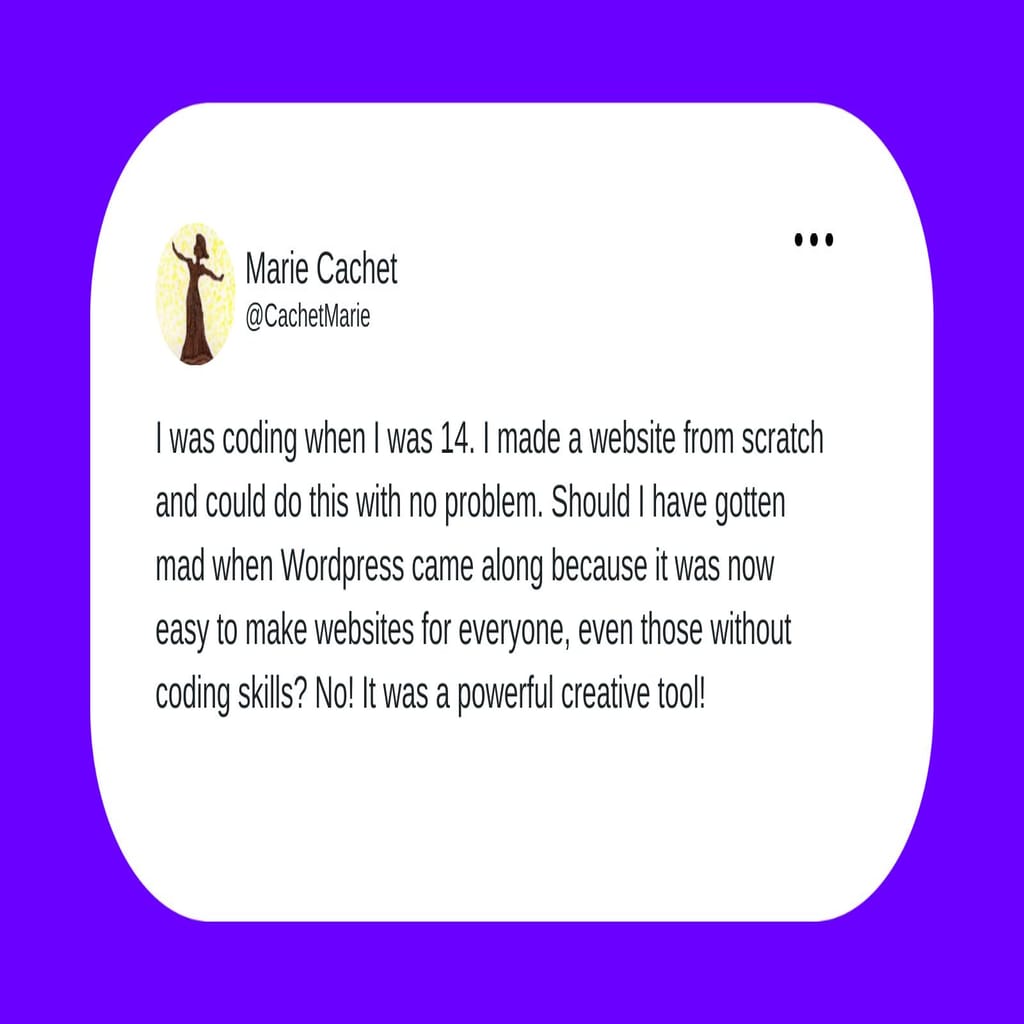Marie Cachet tweeting