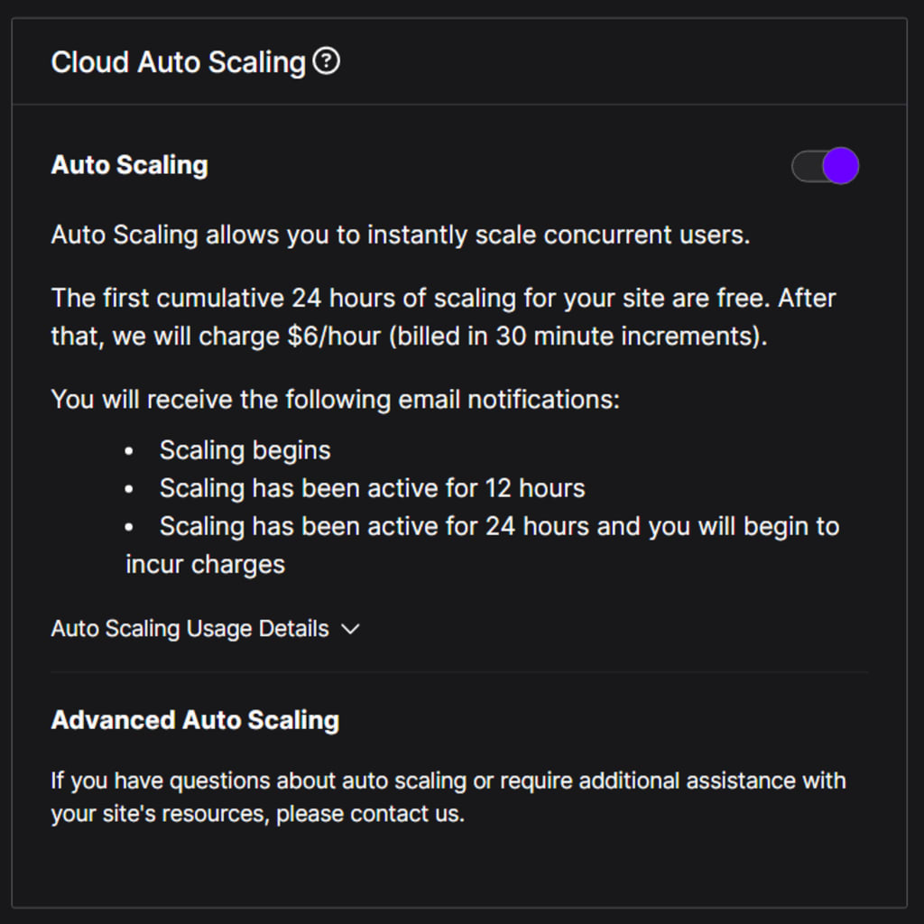 Nexcess offers auto scaling.