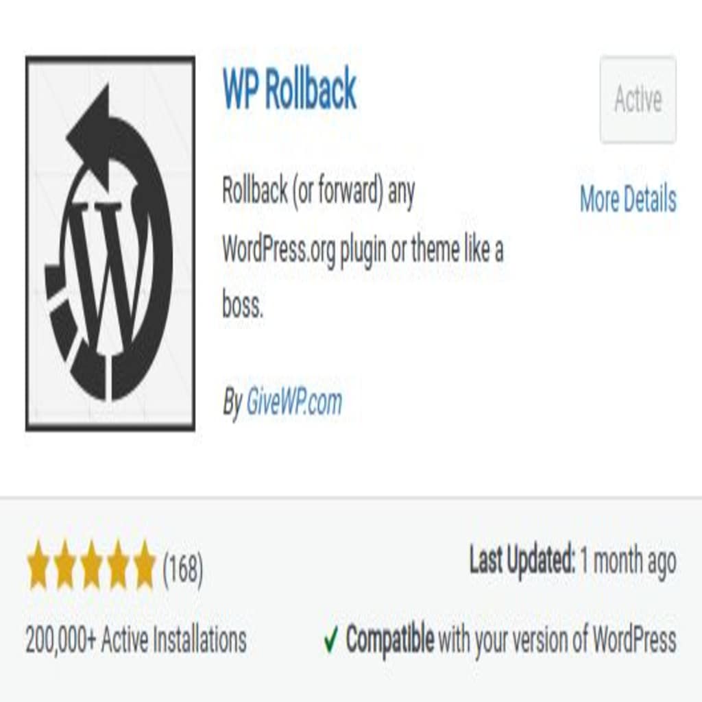 wp rollback plugin