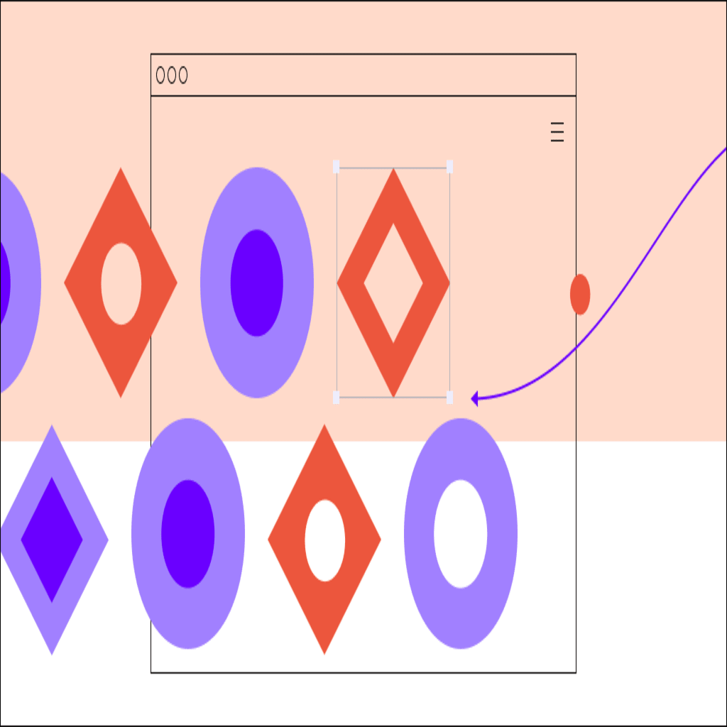 Illustration of a web page being designed