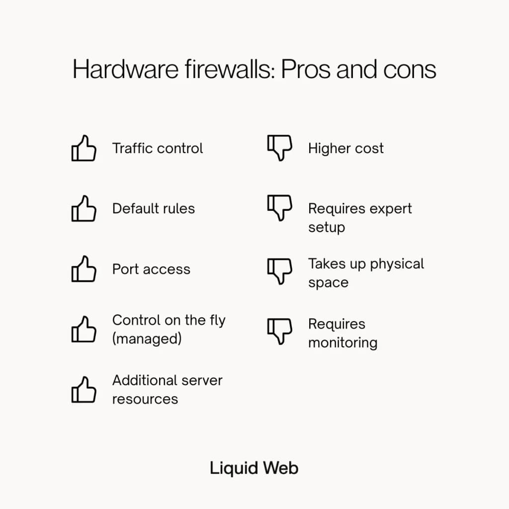 pros and cons of hardware firewalls