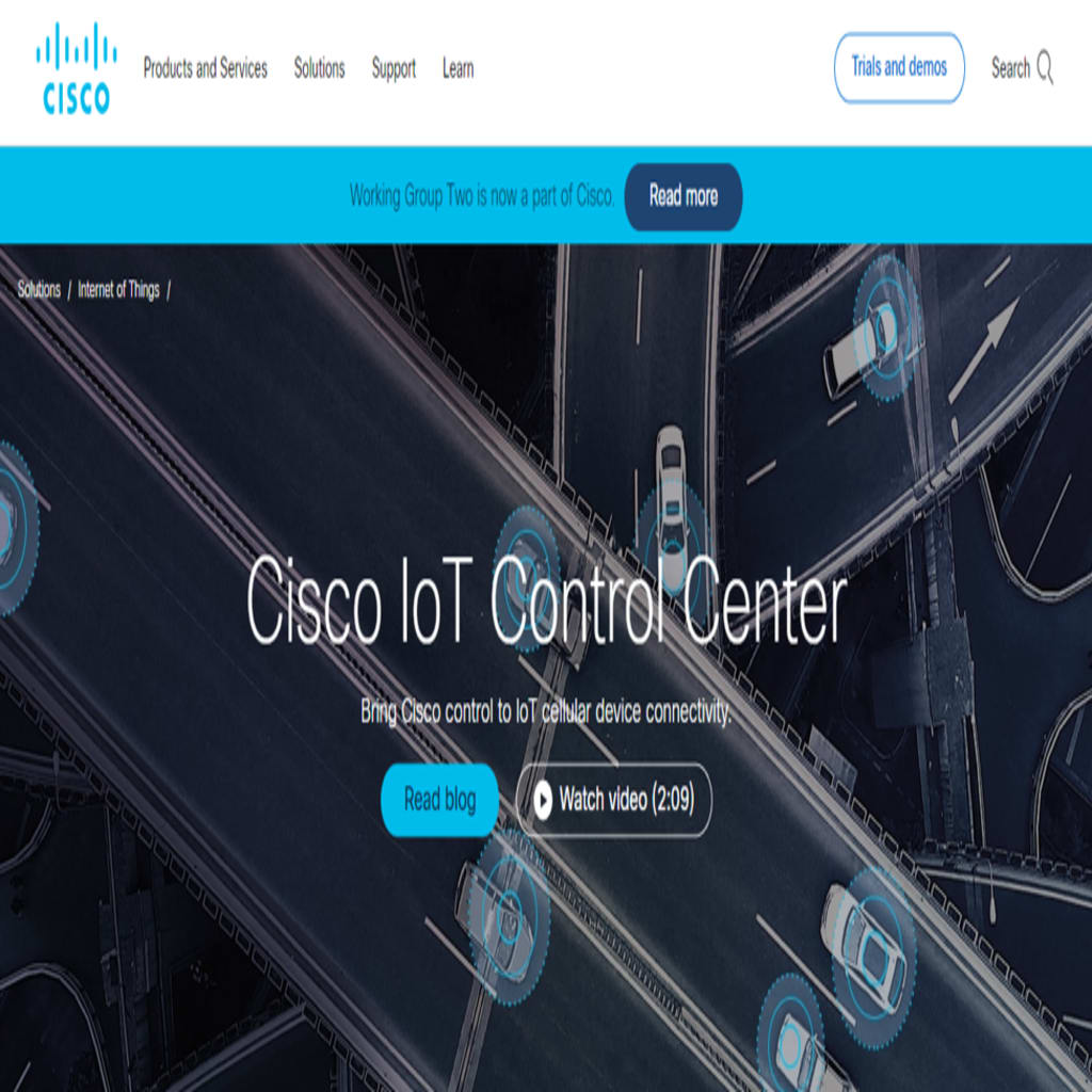 Cisco IoT Cloud Connect’s homepage.