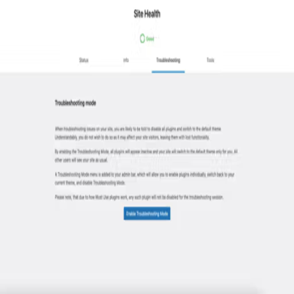 wordpress troubleshooting page