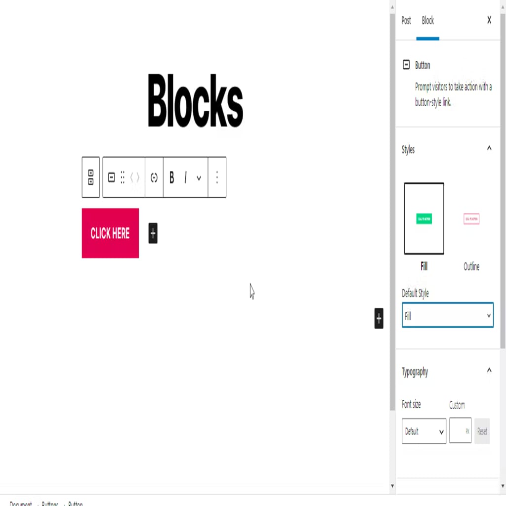 create reusable button block wp