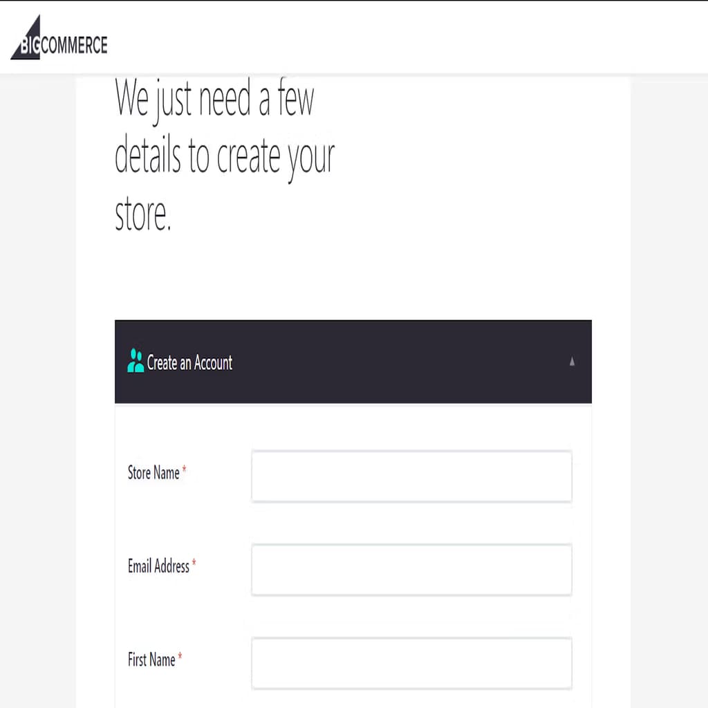 new bigcommerce account
