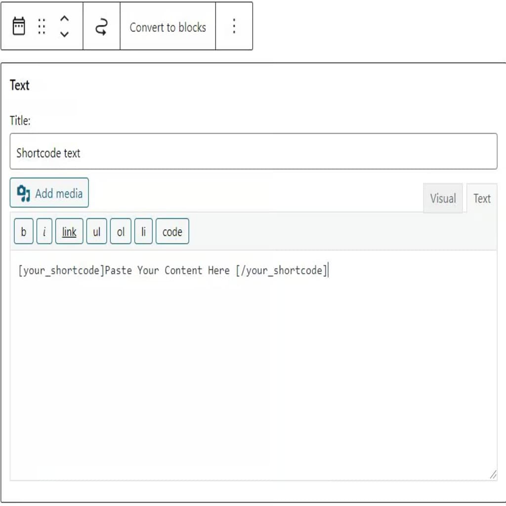 wordpress shortcode sidebar