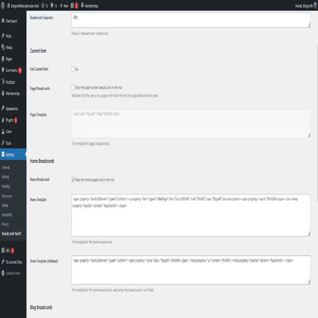 format wp breadcrumbs