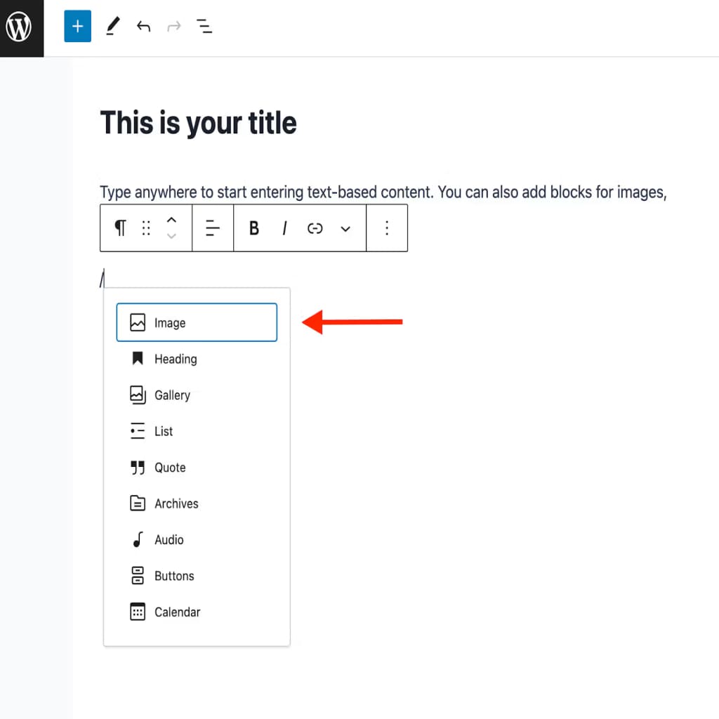add image to new wp blog post