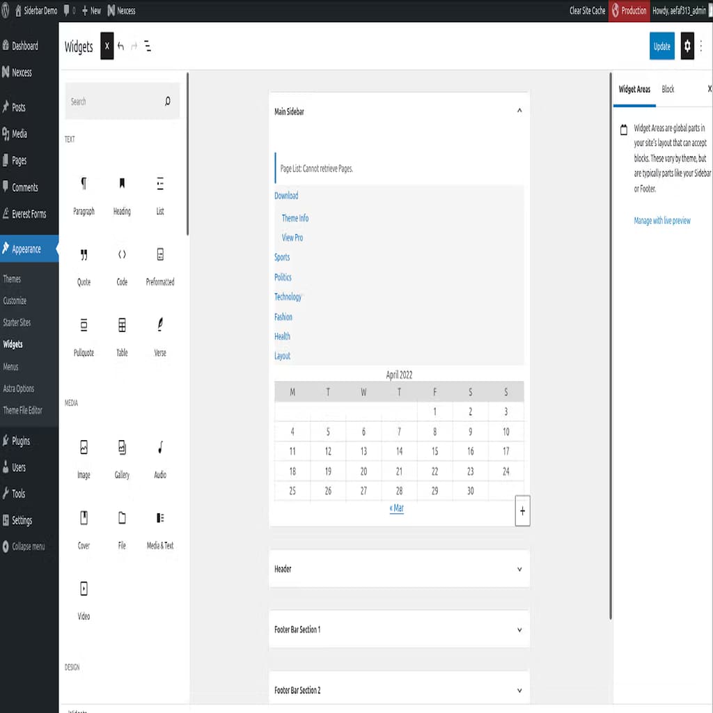 dashboard widgets wp