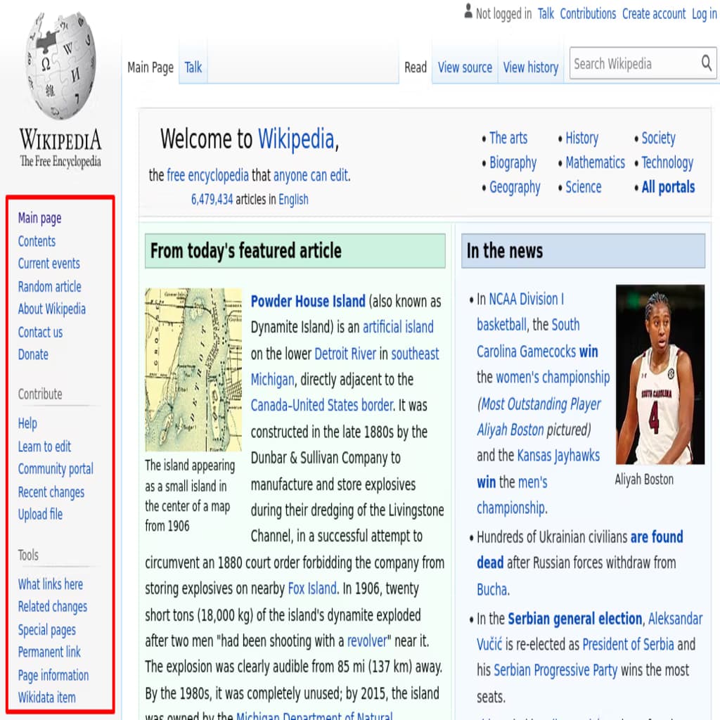 wp sidebar example wikipedia